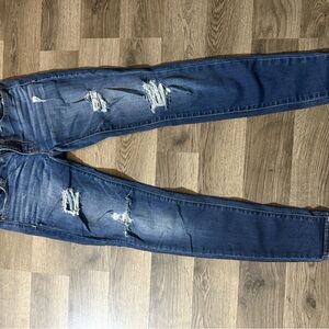 American Eagle Outfitters Blue Distressed Skinny Jeans